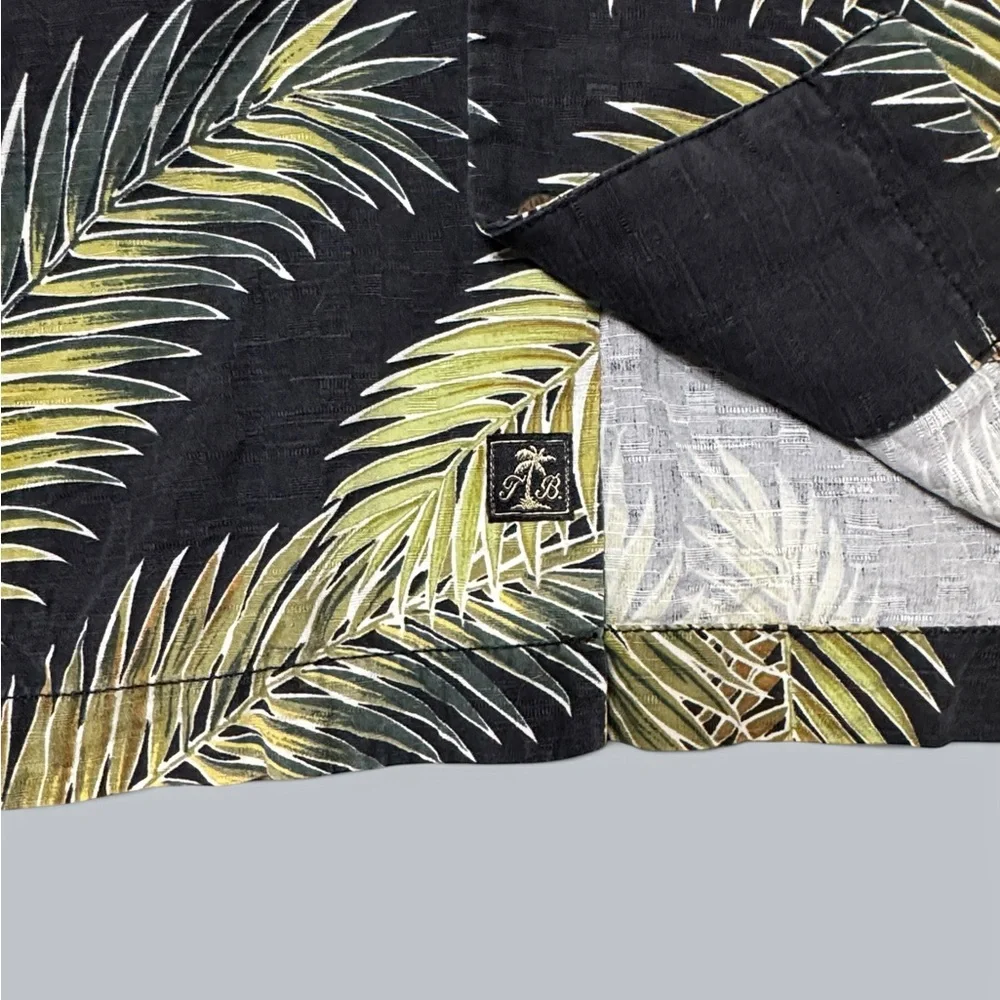 Tommy Bahama Palm Leaf Print Silk Button-Up Shirt - Picture 2 of 3